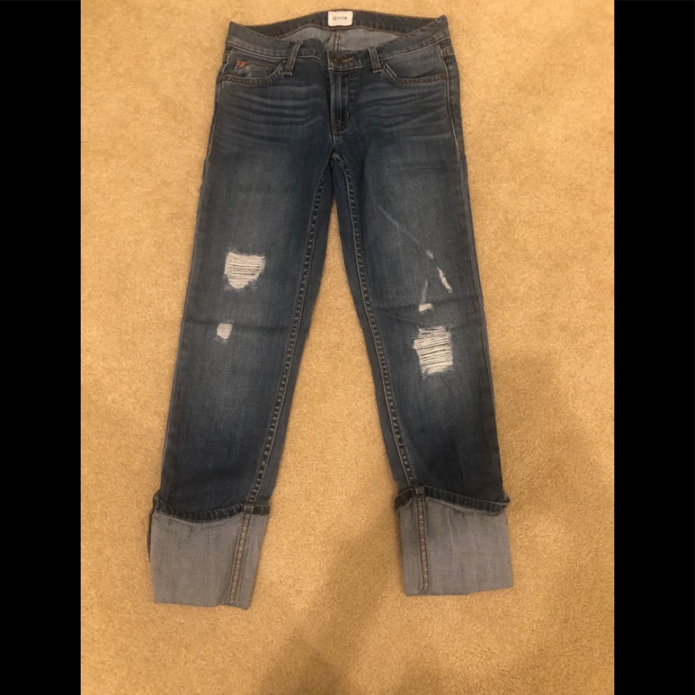 Hudson Distressed Cuffed Jeans 24